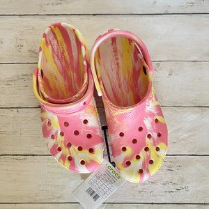 Crocs Classic Platform Marbled Clog Women's Size W8 Pink Lemonade NEW 207176-6SO